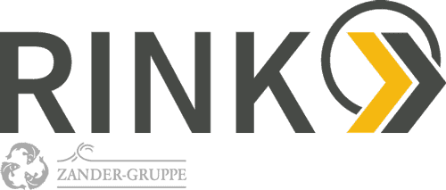 RINK Logo mit Pfeil und ZANDER-Gruppe Schriftzug
